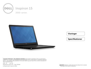 Dell Inspiron 3552 laptop Specifikation | Manualzz