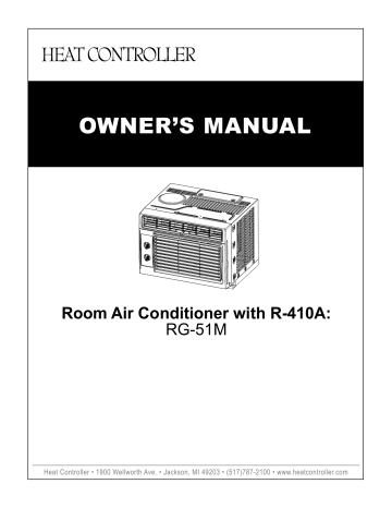 Century RG-51M WINDOW AC 5K R410A 115V Owner's Manual | Manualzz