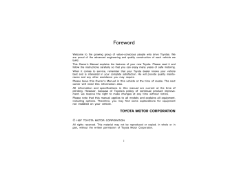 Toyota 1998 4Runner Owner's Manual | Manualzz
