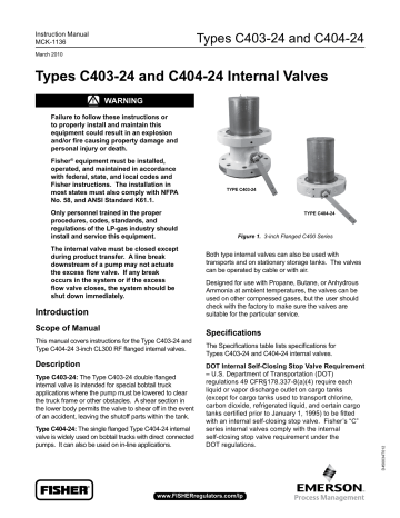 Fisher C403-24 and C404-24 Instruction manual | Manualzz