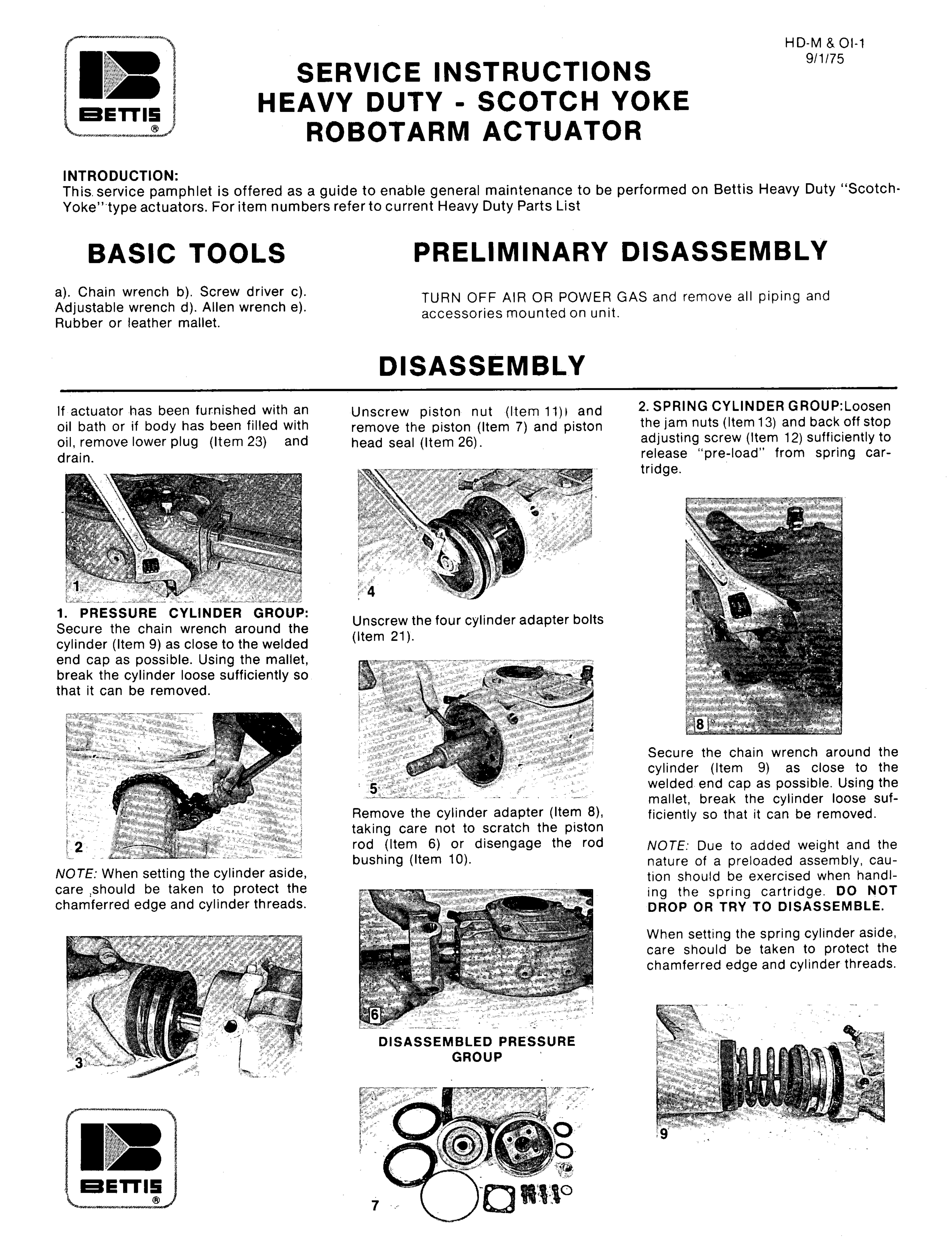 Bettis Heavy Duty Scotch Yoke Robotarm Actuator Operating Instructions Manualzz