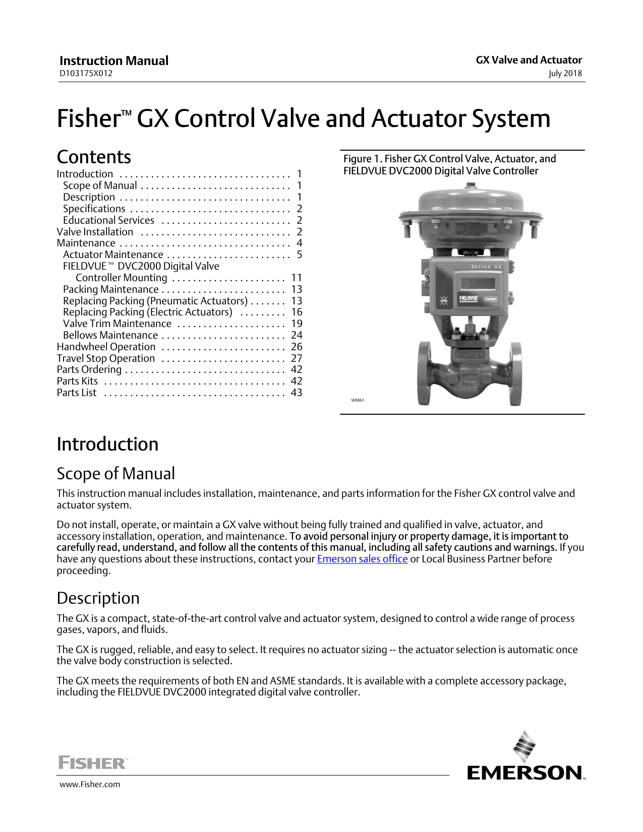 Fisher Gx Control Valve And Actuator System Owner S Manual Manualzz
