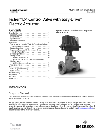 Fisher D4 Control Valve Instruction manual | Manualzz