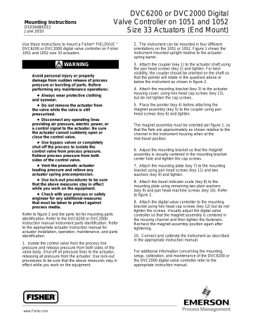 Fisher Mounting DVC6200/DVC2000 on 1051 and 1052 size 33 (End Mount