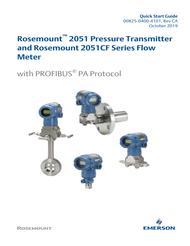 Rosemount 2051 Pressure Transmitter and 2051CF Series Flowmeter Quick