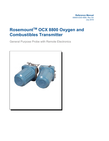 Rosemount OCX 8800 O2 / Combustibles Transmitter General Purpose Owner ...