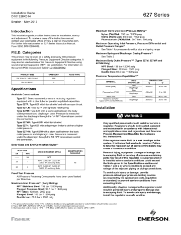 Fisher 627 Series Installation Guide | Manualzz