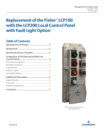 Fisher Upgrading from a LCP100 to a LCP200 Local Control Panel Guide ...