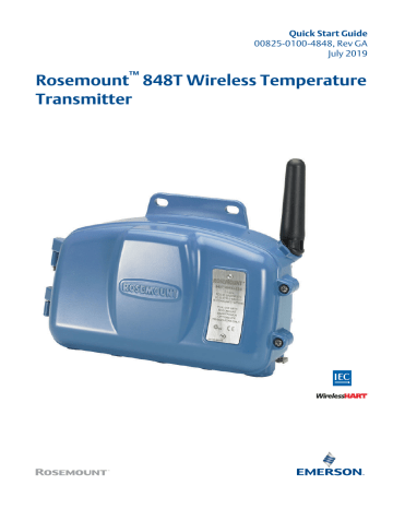 Rosemount 848T Wireless Temperature Transmitter Quick Start Guide ...