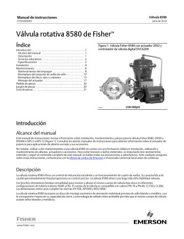 Fisher Válvula rotativa 8580 de ( 8580 Rotary Valve) El manual del