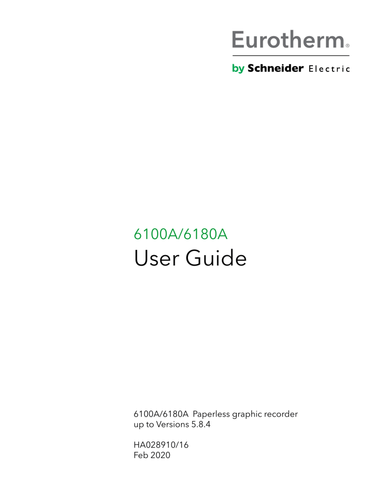 Eurotherm 6100a 6180a Graphic Recorders User Guide Manualzz