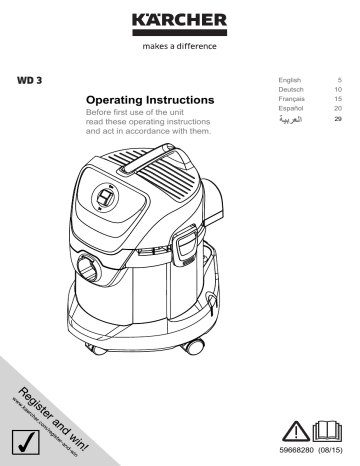 KARCHER WD3 Vacuum Cleaner Instruction Manual