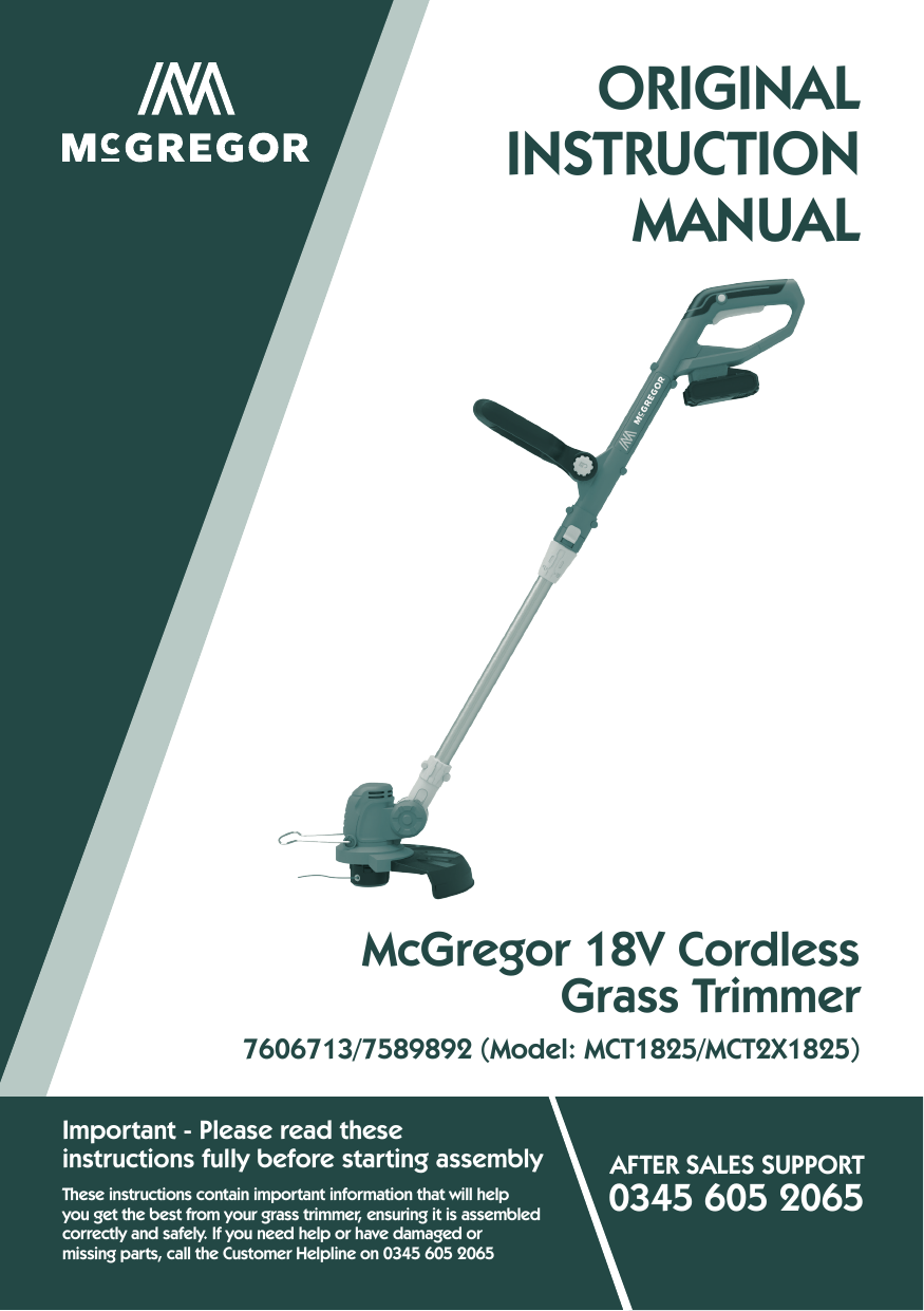 Mcgregor 25cm store cordless grass trimmer