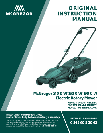 Mcgregor 40cm discount corded rotary lawnmower