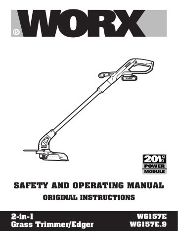 Worx WG927E Cordless 34cm Mower Trimmer Kit Instruction Manual