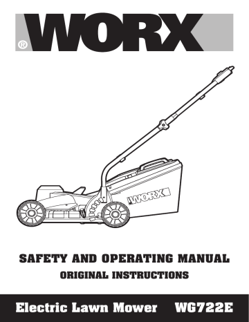 Worx WG722E 1400W 33CM LAWNMOWER Instruction Manual Manualzz