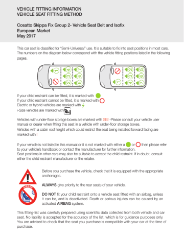 joie spin fitting list
