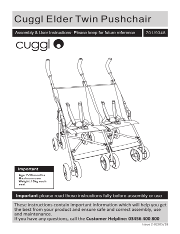 Cuggl Elder Double Pushchair Instruction Manual | Manualzz