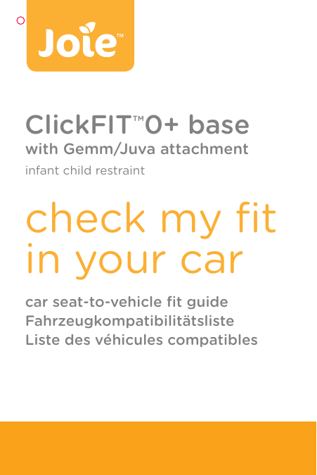 joie bold fitting list