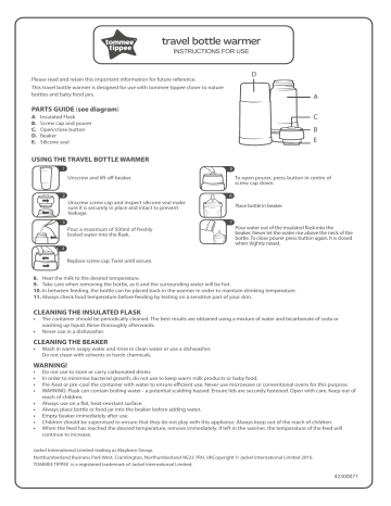 Tommee tippee store bottle warmer manual