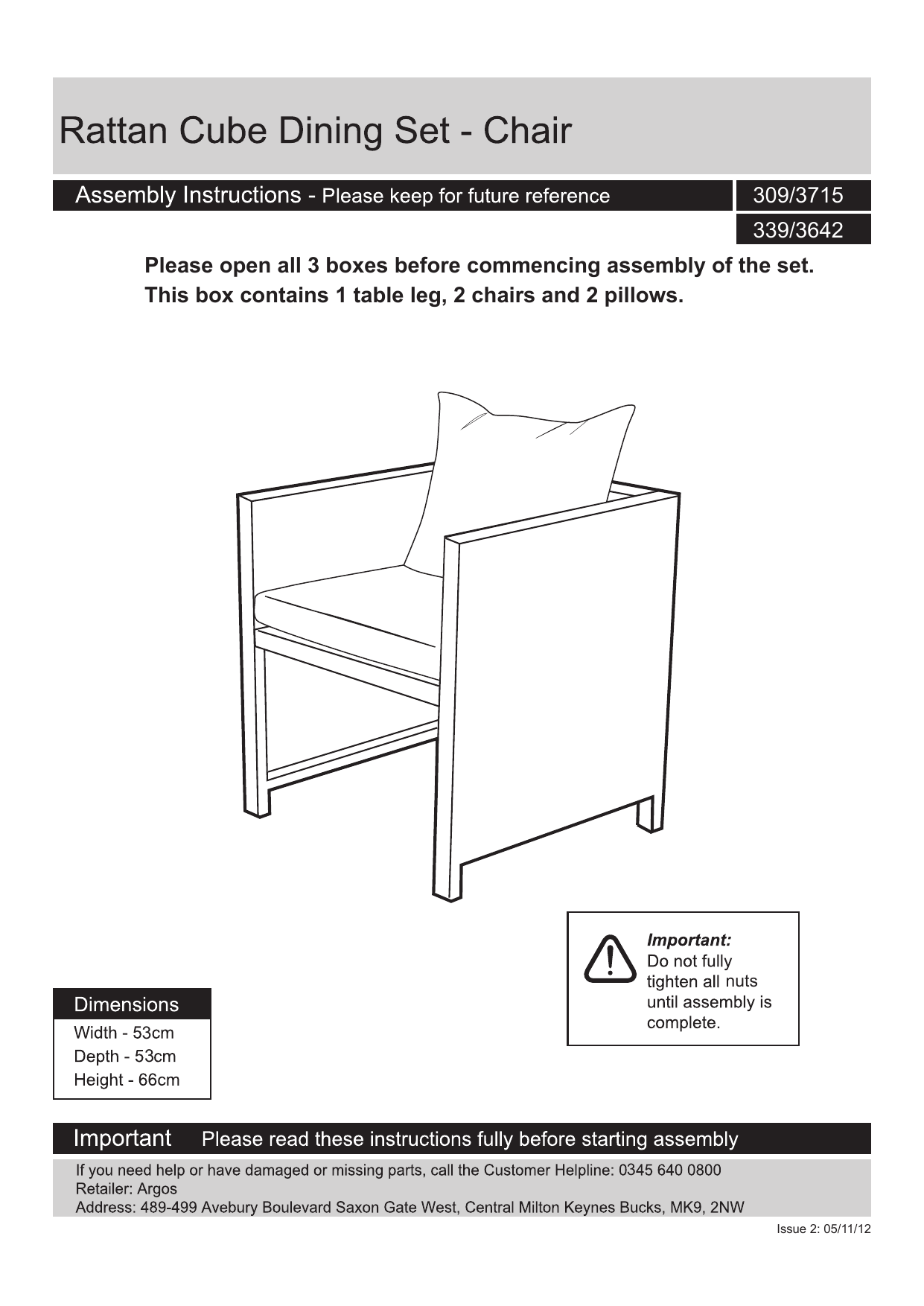 4 piece rattan patio set instructions