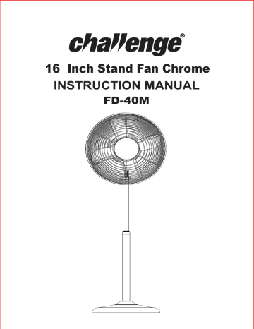 challenge 16 inch pedestal fan instructions