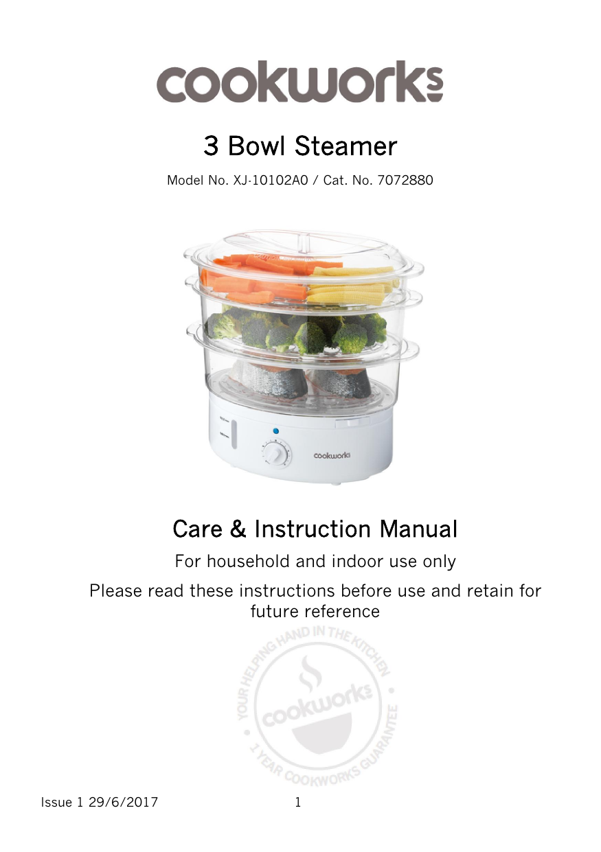 cookworks electric steamer instructions