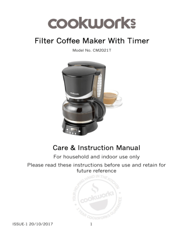 Cookworks Filter Coffee Maker Instruction Manual | Manualzz