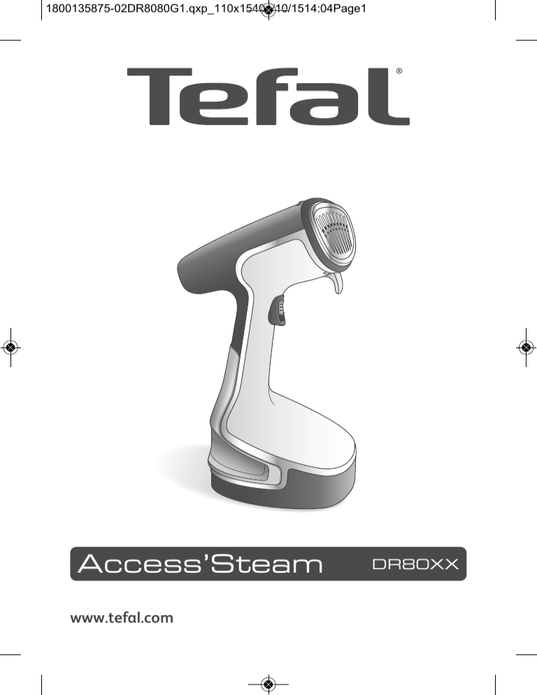Tefal Access Steam DR8085 Handheld Garment Steamer User manual Manualzz