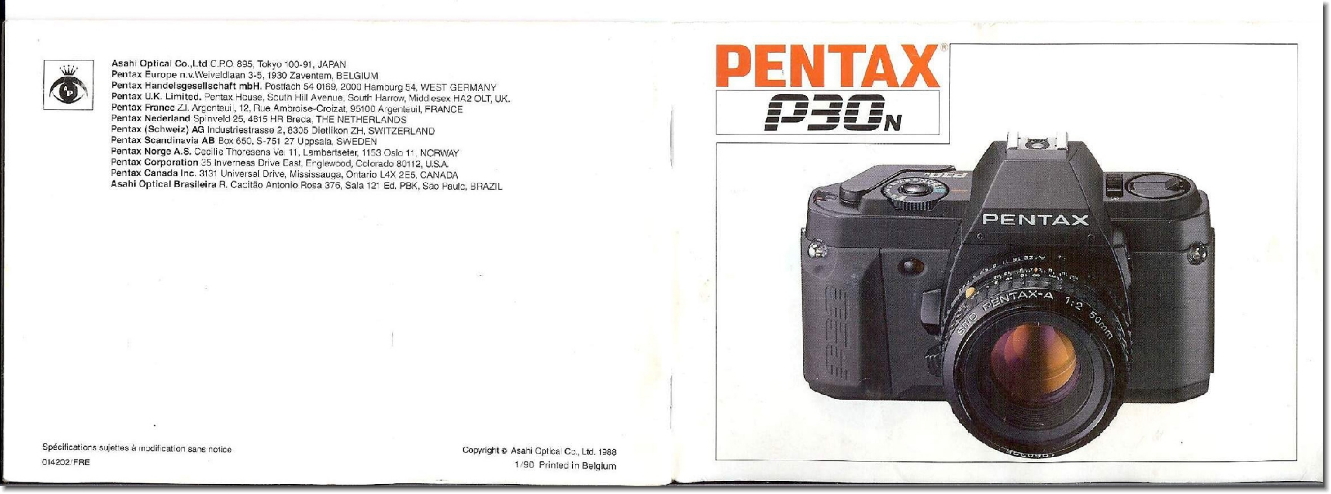 Pentax P30n Mode d'emploi Réf#V-648 