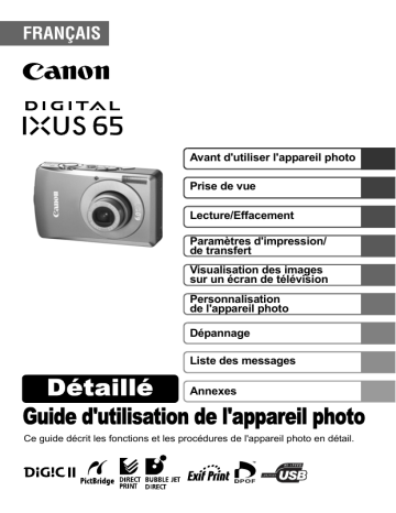 Canon IXUS 65 Mode d'emploi | Manualzz