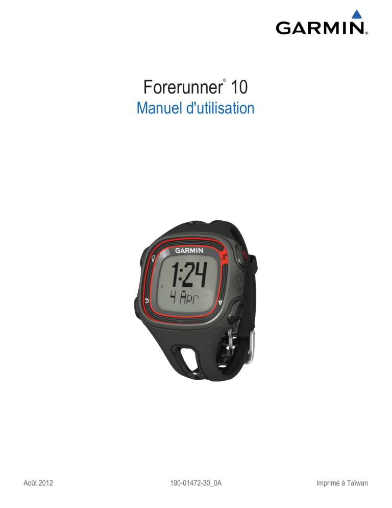 Garmin Forerunner 10 User Manual Manualzz