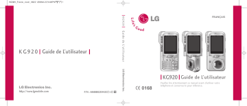 LG KG920 Mode d'emploi | Manualzz