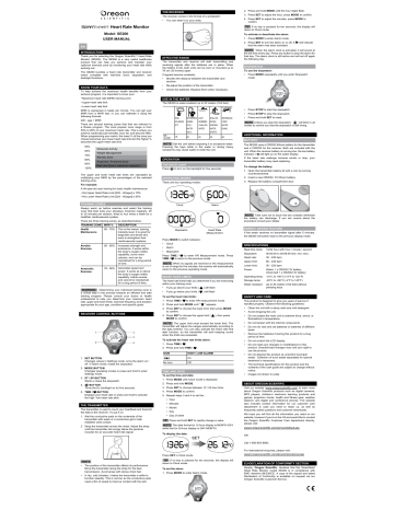 Oregon Scientific SE200 Benutzerhandbuch | Manualzz