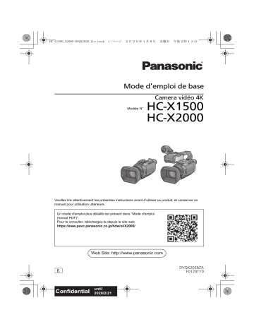 Panasonic HC X1500, HC X2000 User guide | Manualzz