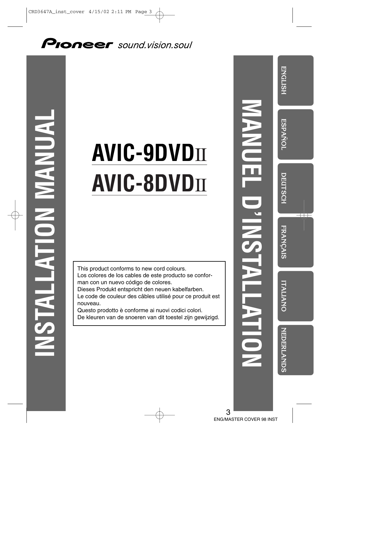 Pioneer AVIC 9 DVD II Operating instrustions | Manualzz