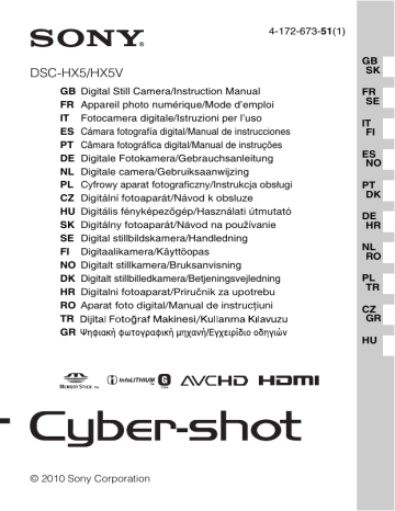 Sony Cyber-Shot DSC HX5 Mode d'emploi | Manualzz