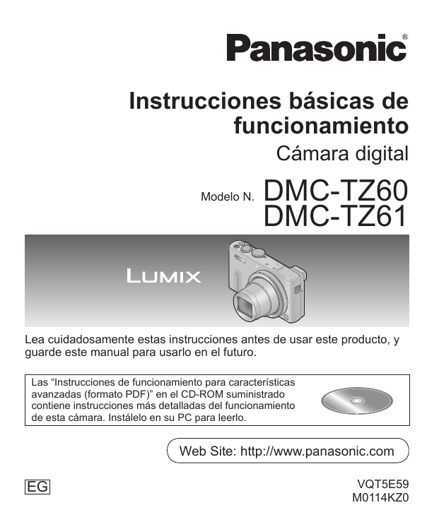 Panasonic Dmc Tz61 Dmc Tz60 Quick Start Guide Manualzz