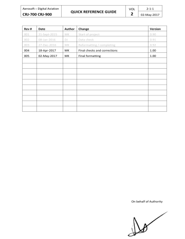 Sim-Wings CRJ-700, CRJ-900, CRJ-700 CRJ-900 Reference guide | Manualzz