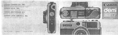 Canon Demi Ee17 Operating Instructions Manualzz