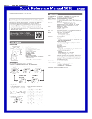Casio 5618 Edifice Ecb 10 Quick Start Guide Manualzz