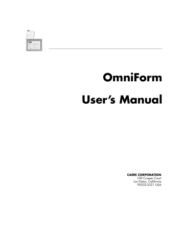 Nuance OmniForm 4.0 User's Manual | Manualzz