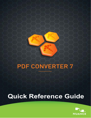 Nuance PDF Converter 7.0 Quick Reference Guide | Manualzz