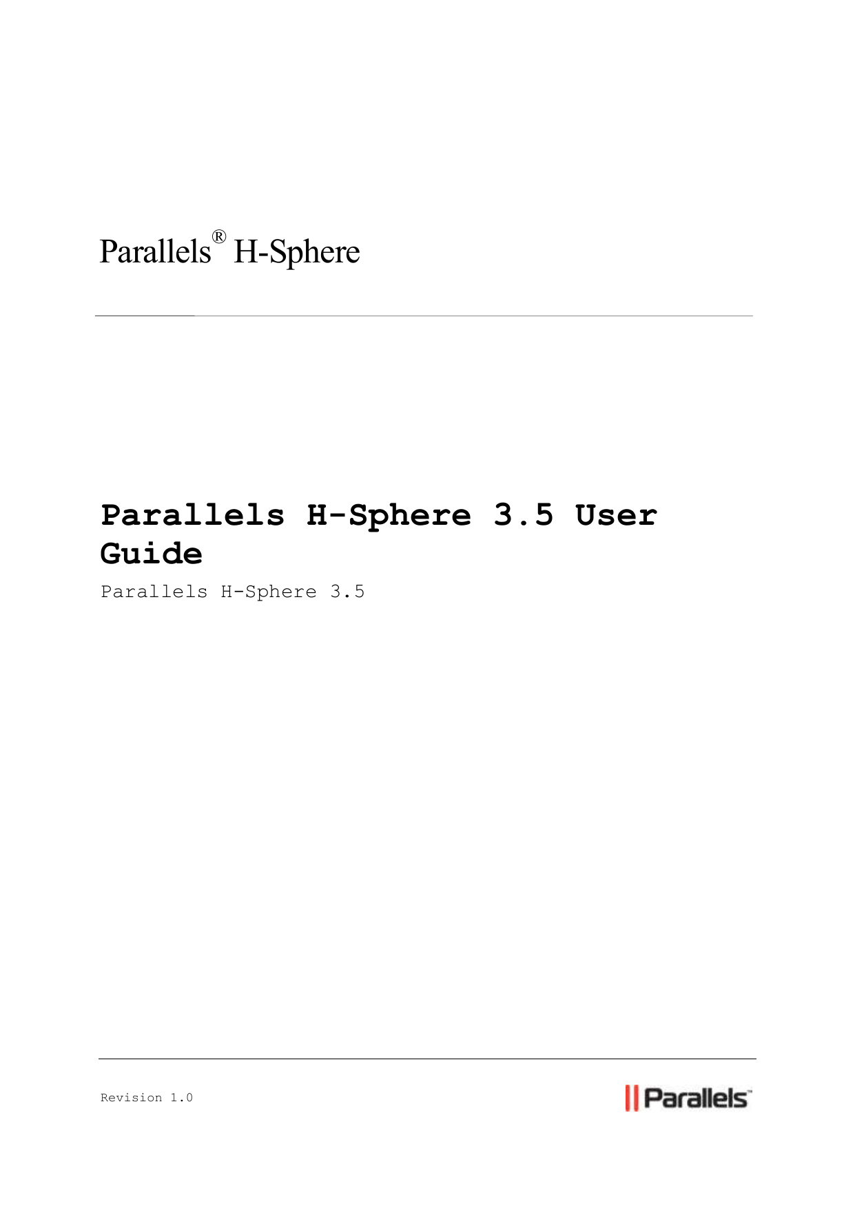 Parallels HSphere 3.5 User Guide Manualzz