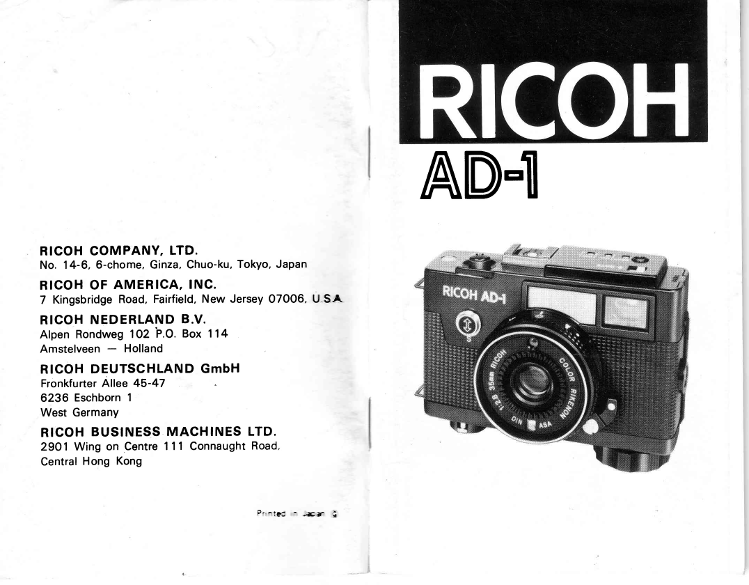 Ricoh AD-1 Instructions | Manualzz