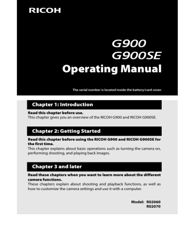 Ricoh G900 SE Operating Manual | Manualzz