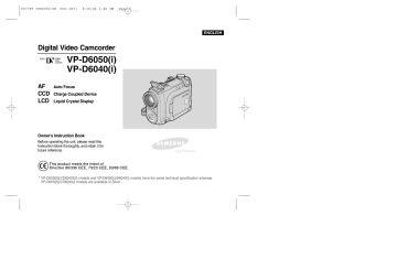 Samsung VP-6050i Instructions | Manualzz