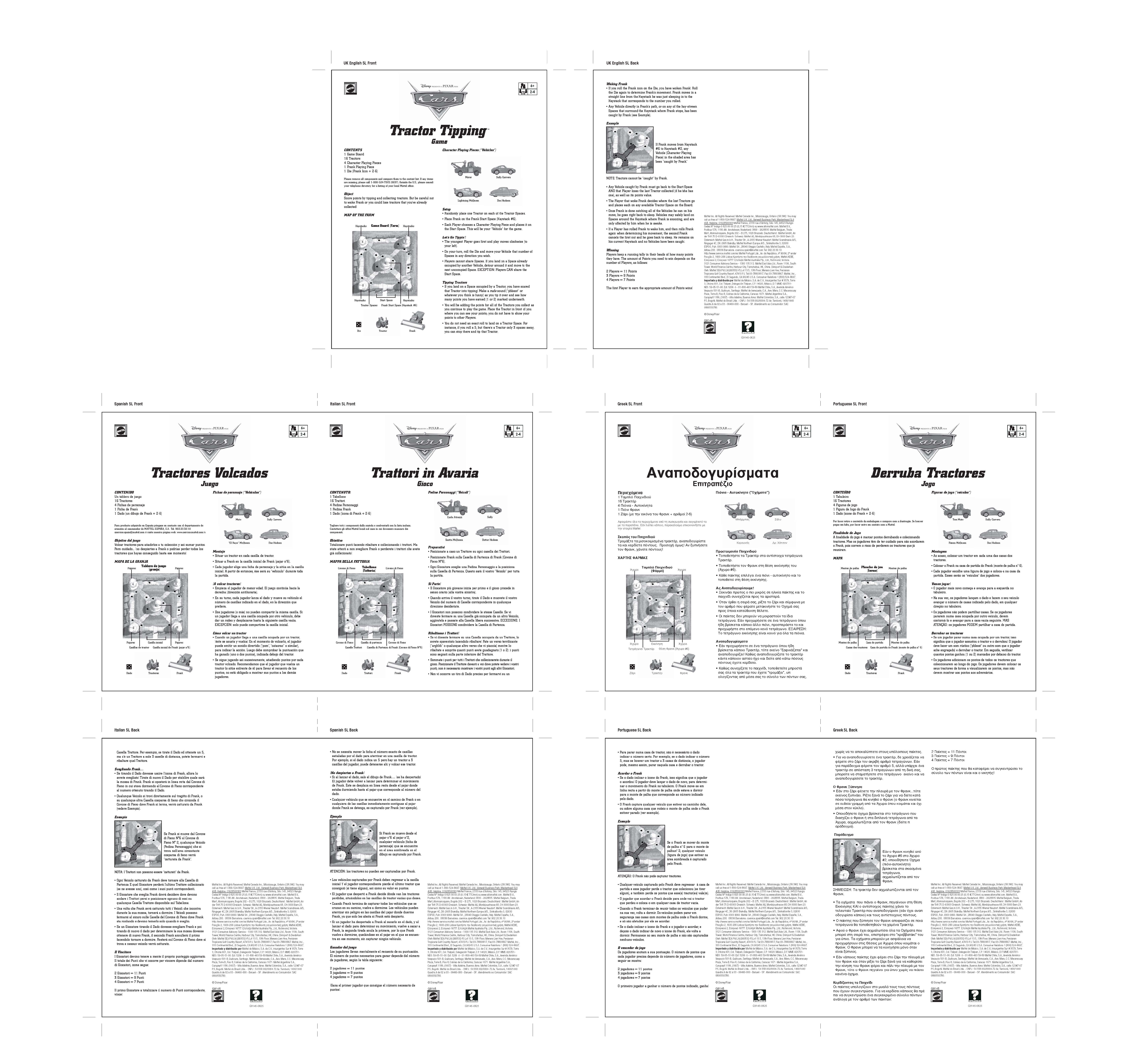Mattel Cars Tractor Tipping Game Instruction Sheet Manualzz