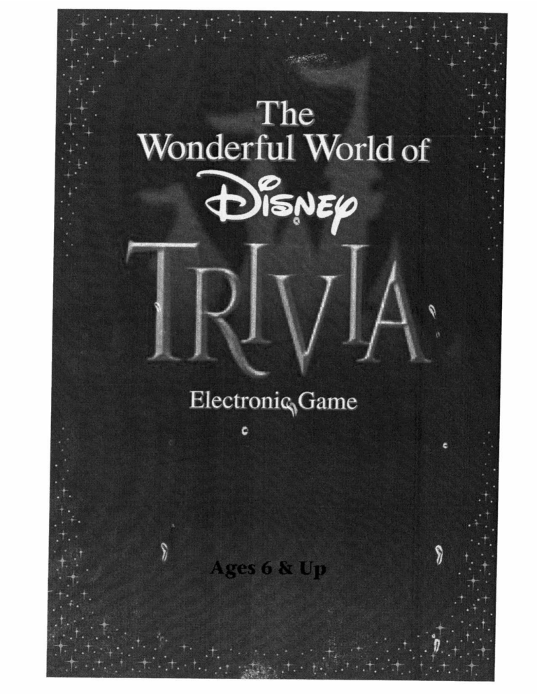 Mattel The Wonderful World Of Disney Triva Electronic Game User Manual 