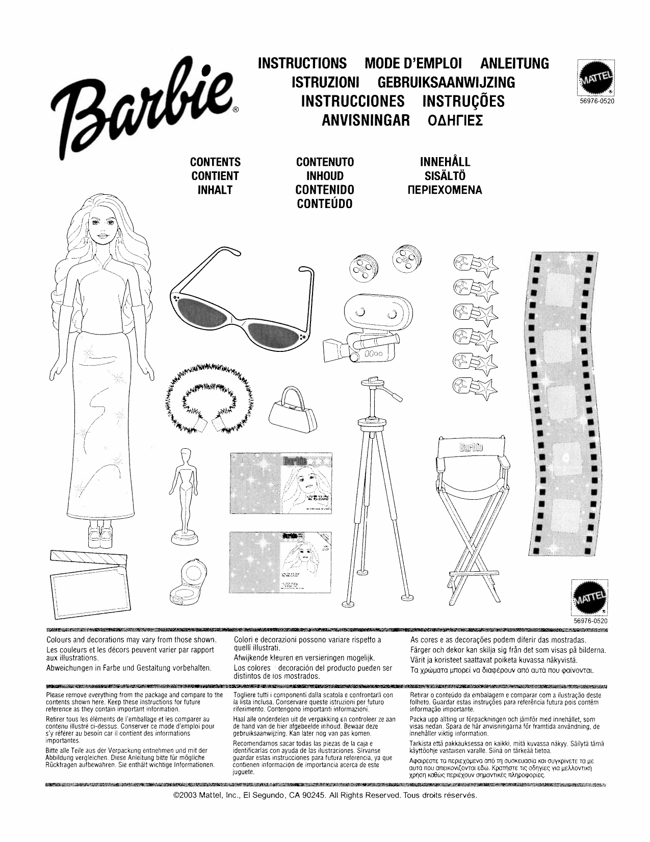 Mattel Movie Star Barbie Doll Instruction Sheet Manualzz